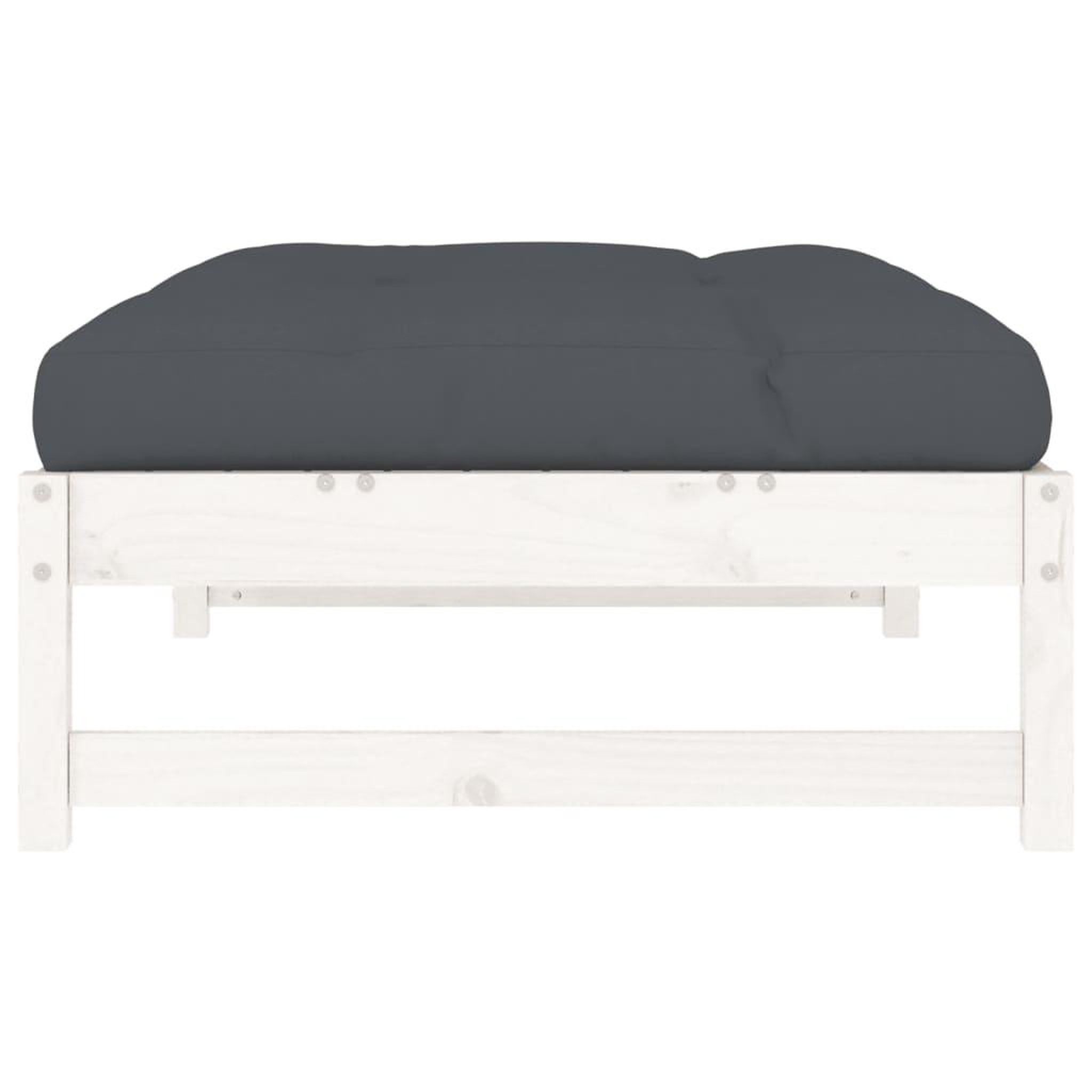 Voir la diapositive 5 : VIDAXL Repose-pied de jardin 120x80 cm blanc bois de pin massif