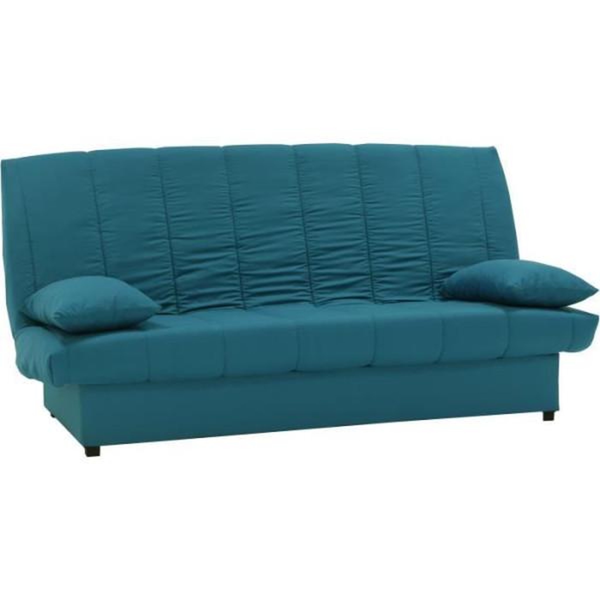 Voir la diapositive 3 : MARKET24 Banquette clic clac 3 places - Bleu canard - L 190 x P92 cm - MILA