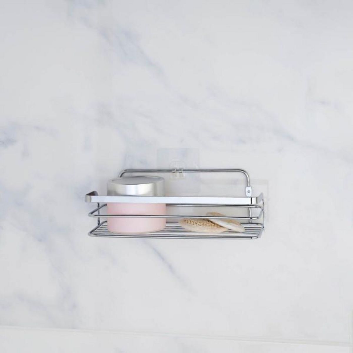 Paris Prix Panier de Douche Adhésif  Filaire Premium  26cm Chrome