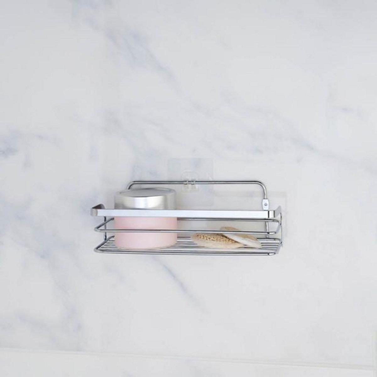 Paris Prix Panier de Douche Adhésif  Filaire Premium  26cm Chrome