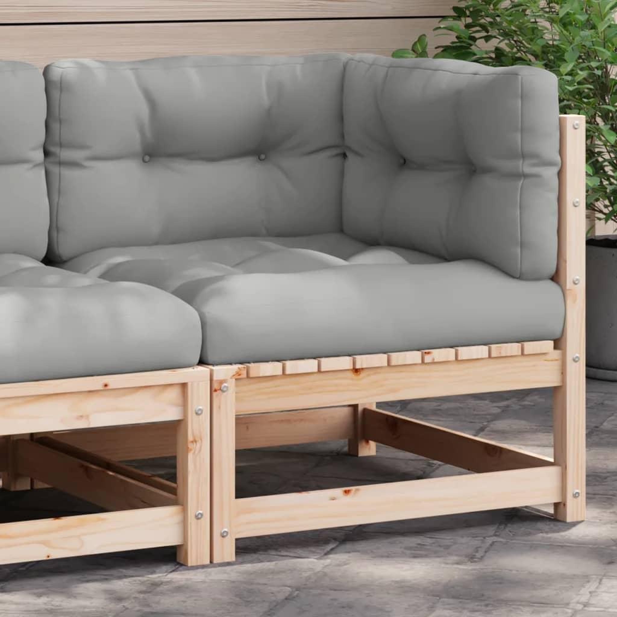 VIDAXL Canape d'angle de jardin avec coussins bois de pin solide
