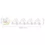 VIDAXL Cordon lumineux de Noël 4 rennes et traîneau 1548 LED 500x80 cm
