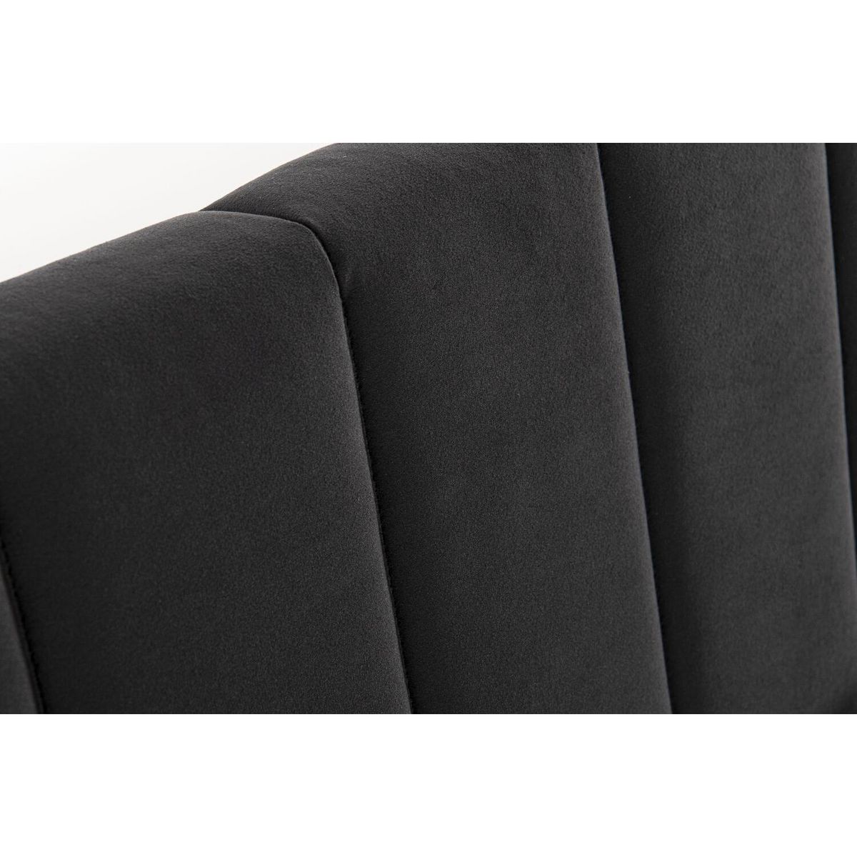 CONCEPT USINE Lit 160x200 cm en velours noir CAMBRIDGE