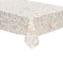 Voir la diapositive 1 : ATMOSPHERA Nappe Antitache  Feuilles  140x240cm Blanc & Or