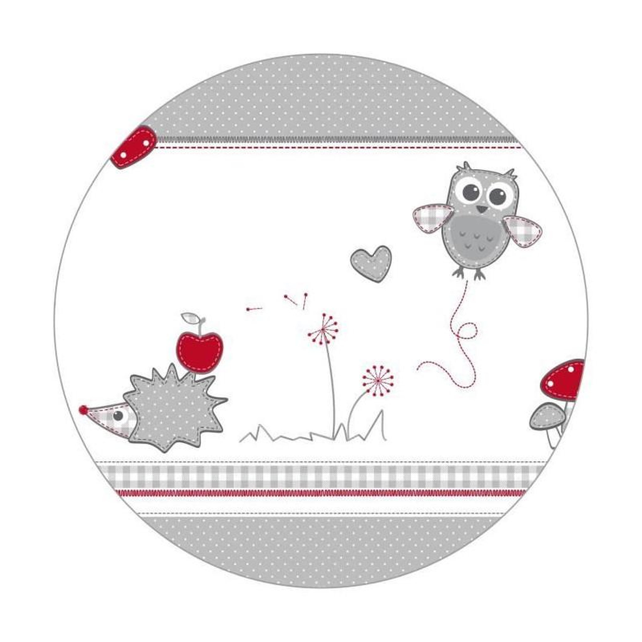 Voir la diapositive 2 : Roba Parc Bébé 100x75 cm + Tapis Adam et Eule Imprimé Chouette + 4 Roues - ROBA - Bois blanc
