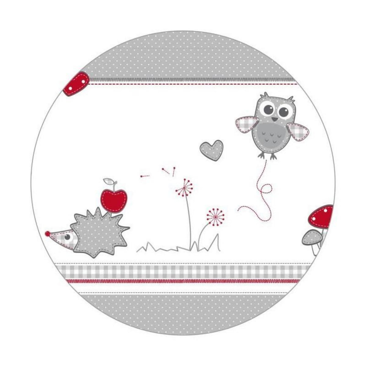 Roba Parc Bébé 100x75 cm + Tapis Adam et Eule Imprimé Chouette + 4 Roues - ROBA - Bois blanc