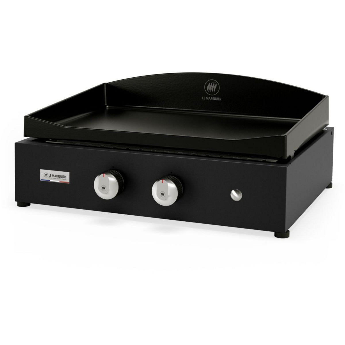Le marquier Plancha gaz Vintage Pure 260 noir 2 brûleurs à poser, 60x40 cm