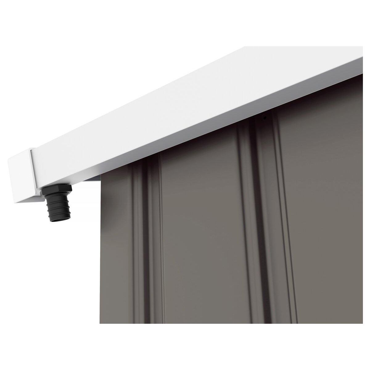 Habitat et Jardin Abri jardin métal  Dallas - 4.07 m² avec gouttière - Taupe