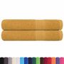 Voir la diapositive 2 : VIDAXL Serviettes de sauna 2 pcs doré 80x200 cm 360 g m² 100% coton