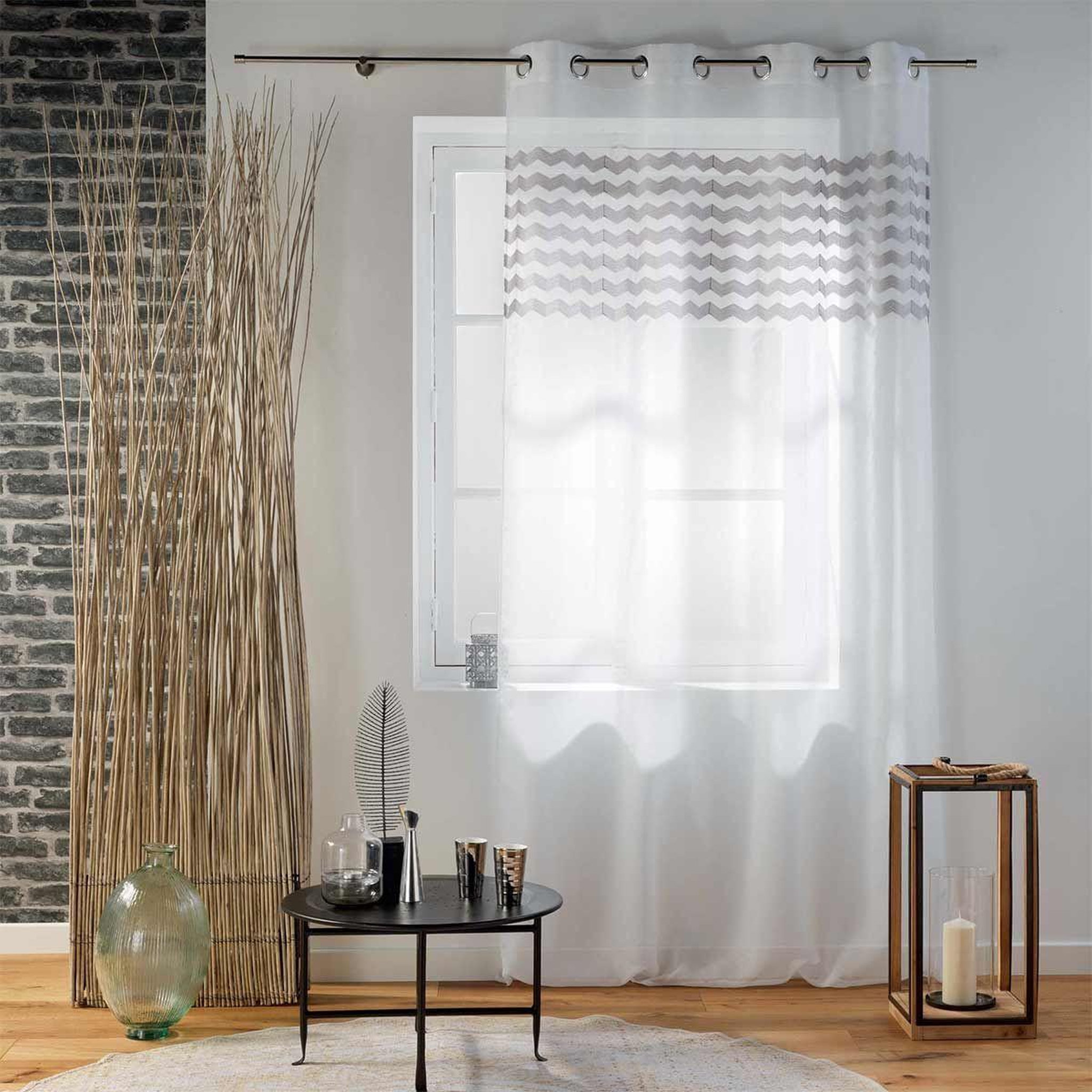Voir la diapositive 4 : Douceur d'Intérieur Rideau voilage à œillets  sandina  140x280cm gris