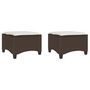 Voir la diapositive 2 : VIDAXL Tabourets jardin coussins 2pcs marron 55x55x36cm resine tressee