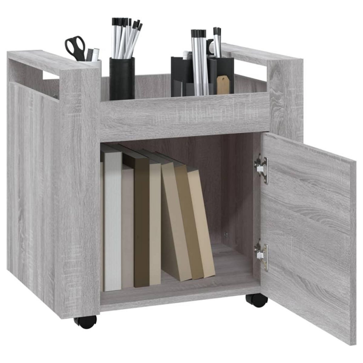 VIDAXL Chariot de bureau Sonoma gris 60x45x60 cm Bois d'ingenierie