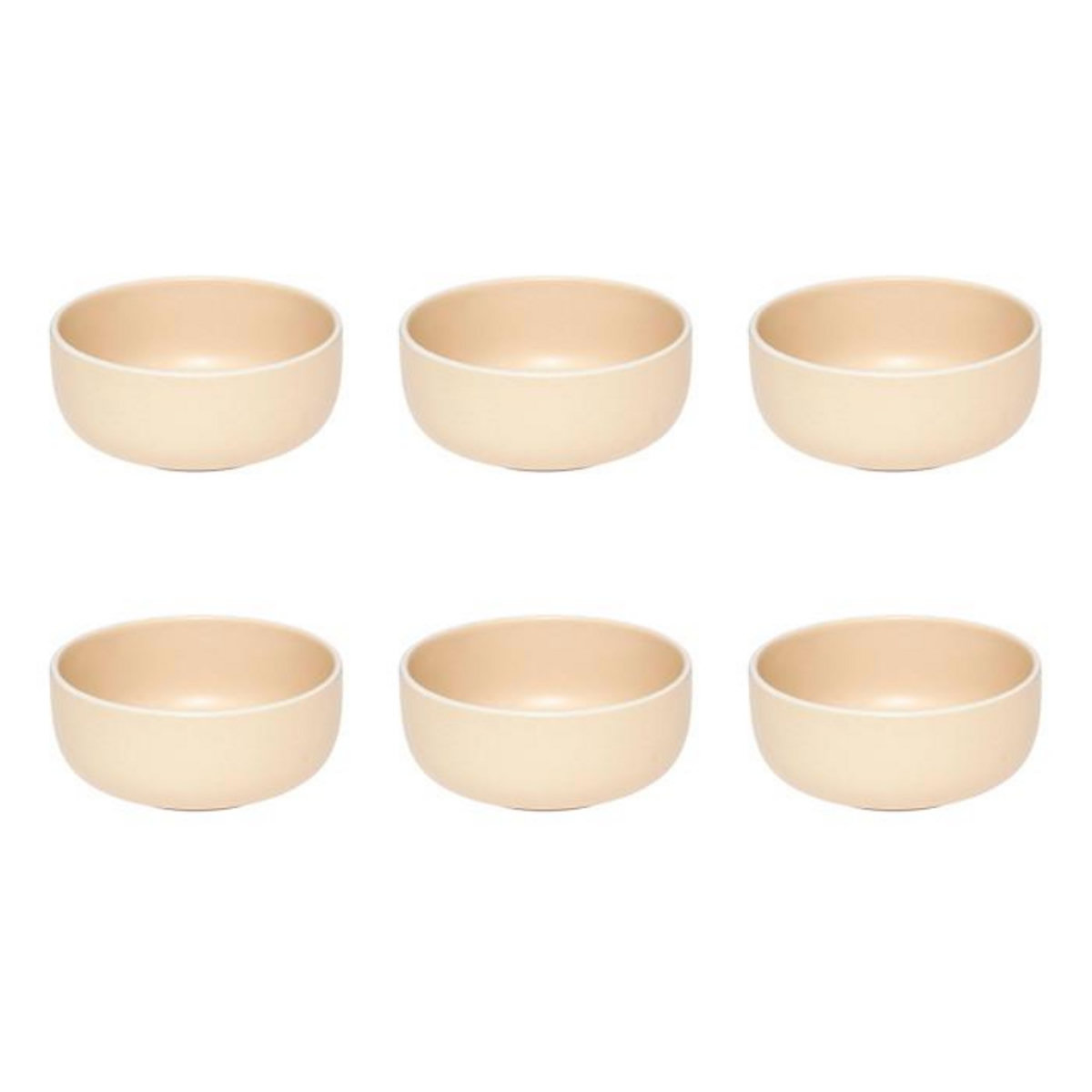 SECRET DE GOURMET Lot de 6 Coupelles en Grès  Alix  14cm Beige