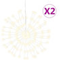 Voir la diapositive 2 : VIDAXL Etoile rayonnante de Noël 140 LED 2 pcs blanc chaud 17 cm