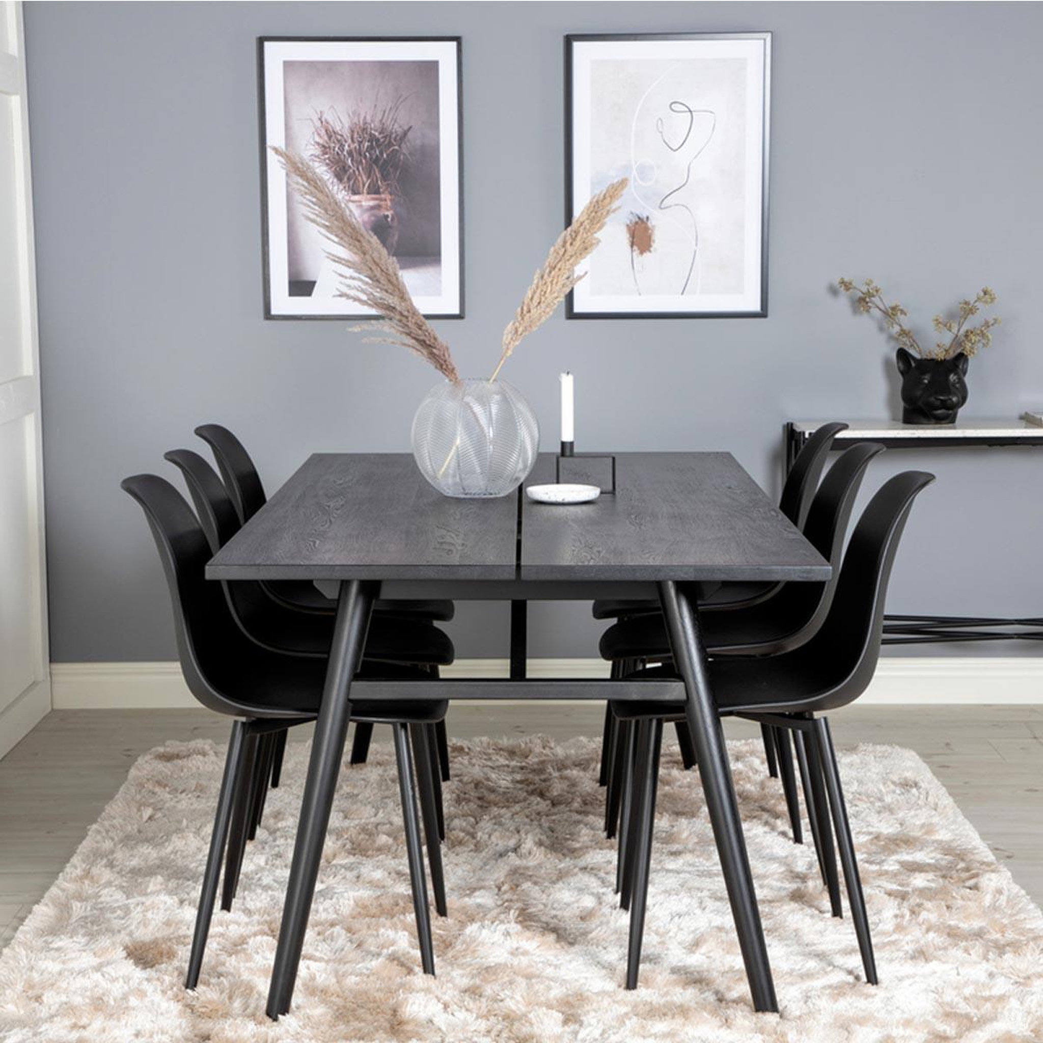 Voir la diapositive 6 : Paris Prix Ensemble table à manger extensible & 6 chaises  sleek & polar  195-280cm noir