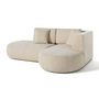 Voir la diapositive 4 : LISA DESIGN Santorini - canapé modulable d'angle droit + pouf - 4 places - en tissu texturé