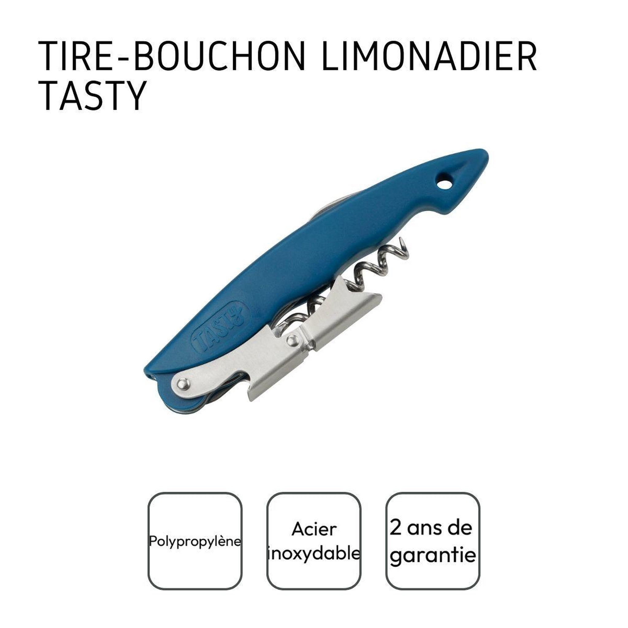 Voir la diapositive 4 : TASTY Tire-bouchon limonadier avec fonction décapsuleur tasty core