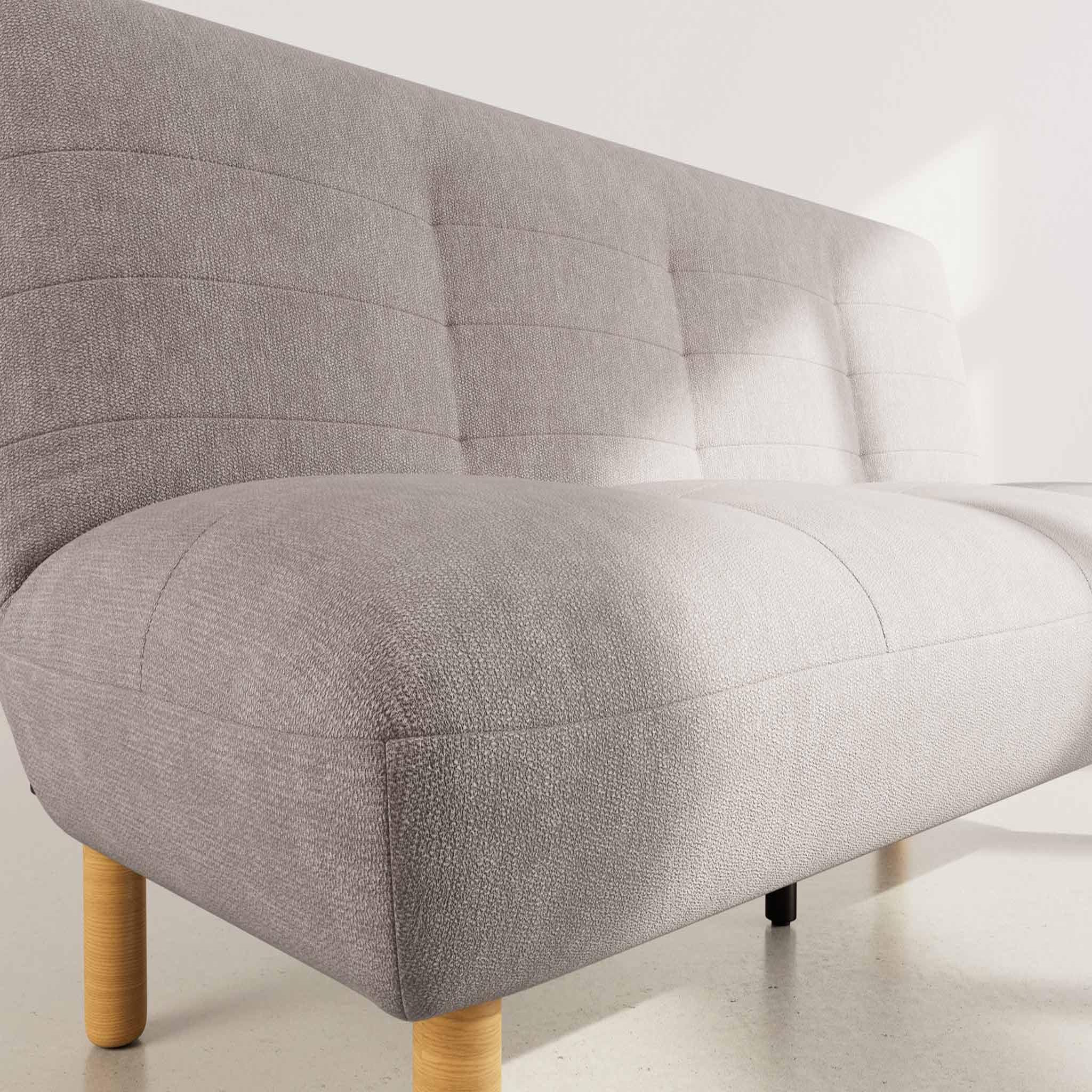Voir la diapositive 4 : BEST MOBILIER Soan - banquette 2 places convertible clic-clac en velours texturé