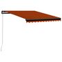 Voir la diapositive 2 : VIDAXL Auvent manuel retractable avec LED 350x250 cm Orange et marron