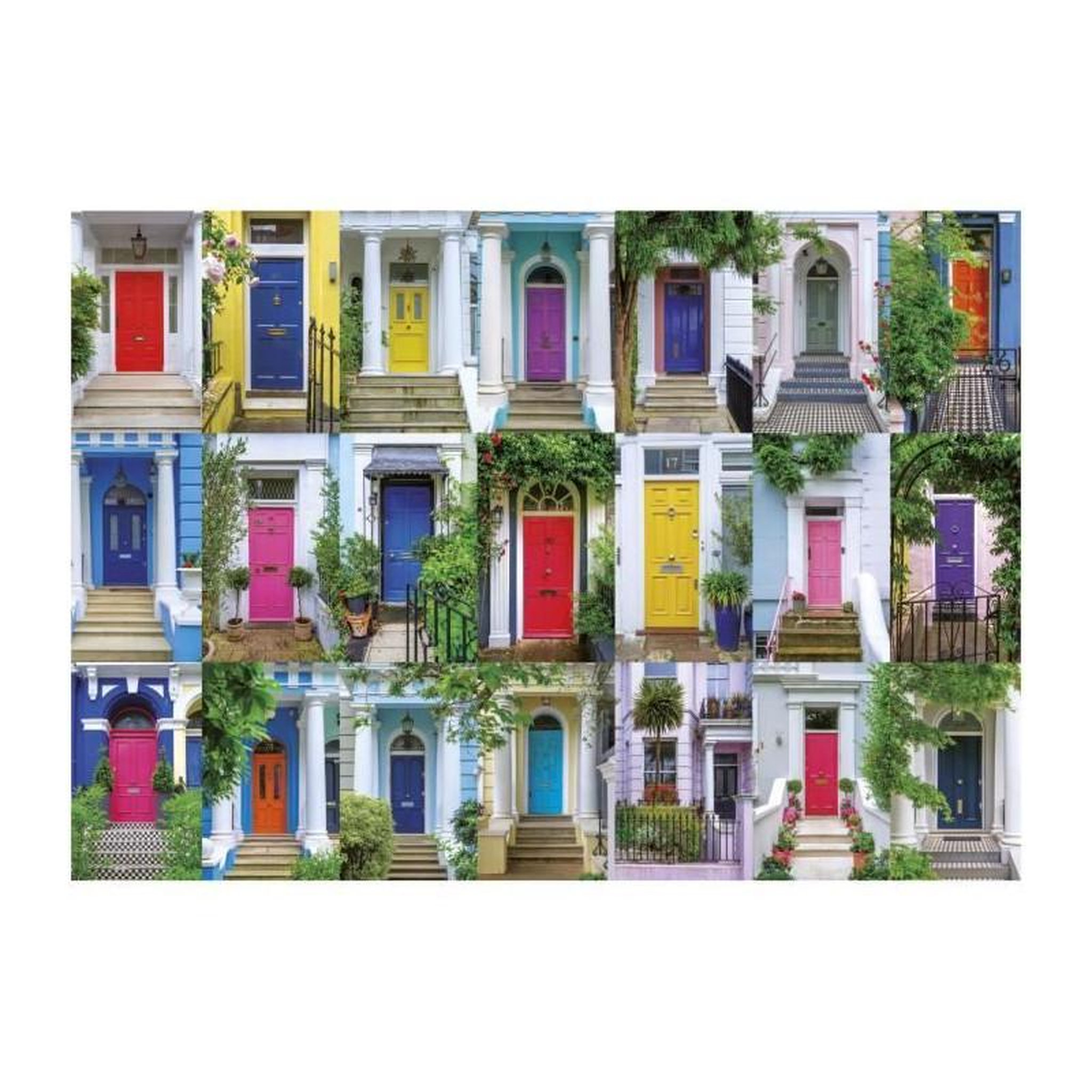 Voir la diapositive 2 : EDUCA Puzzle 1000 pièces - Portes de Notting Hill - Architecture - 68 x 48 cm - Educa