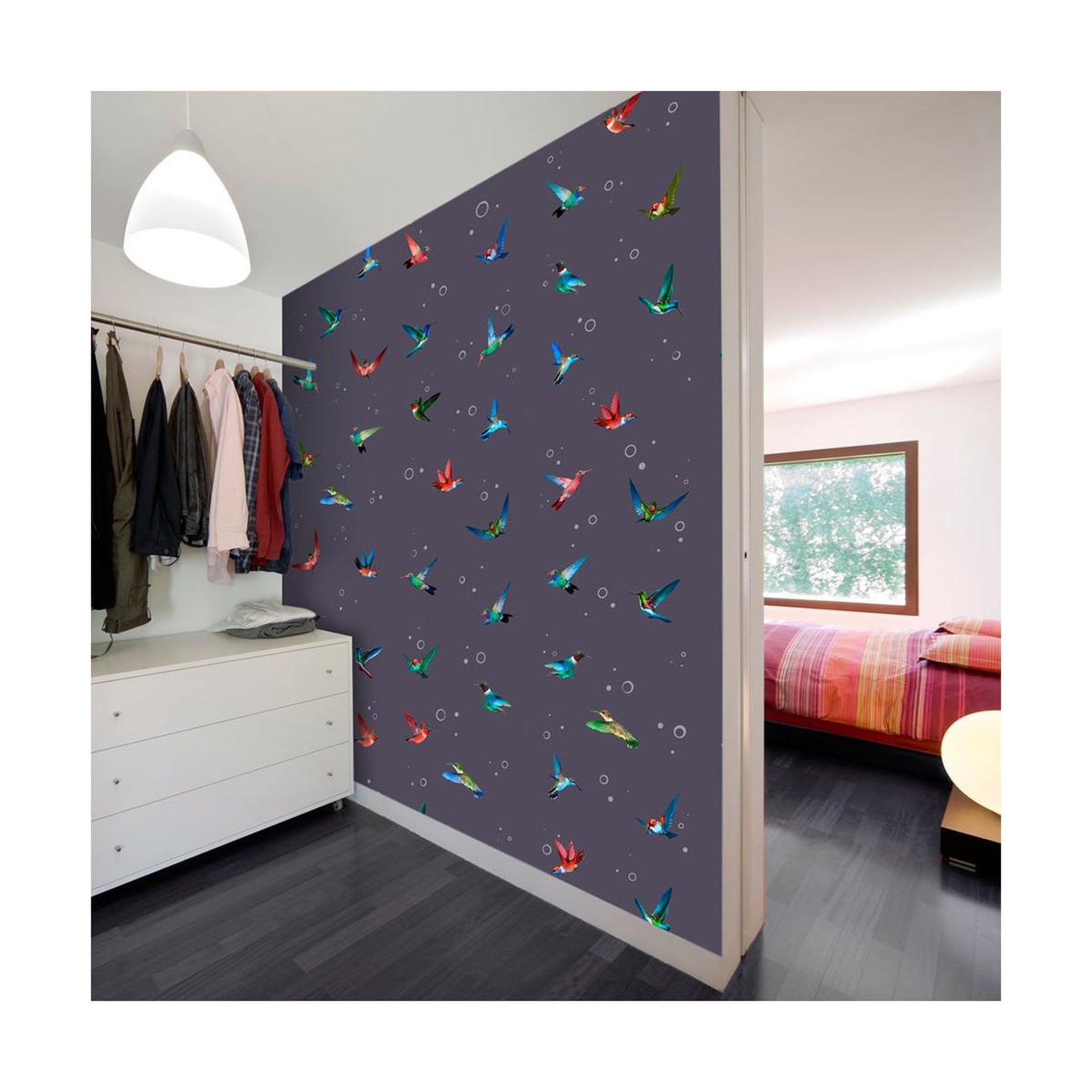 Paris Prix Papier peint  flight of hummingbirds  50x1000cm