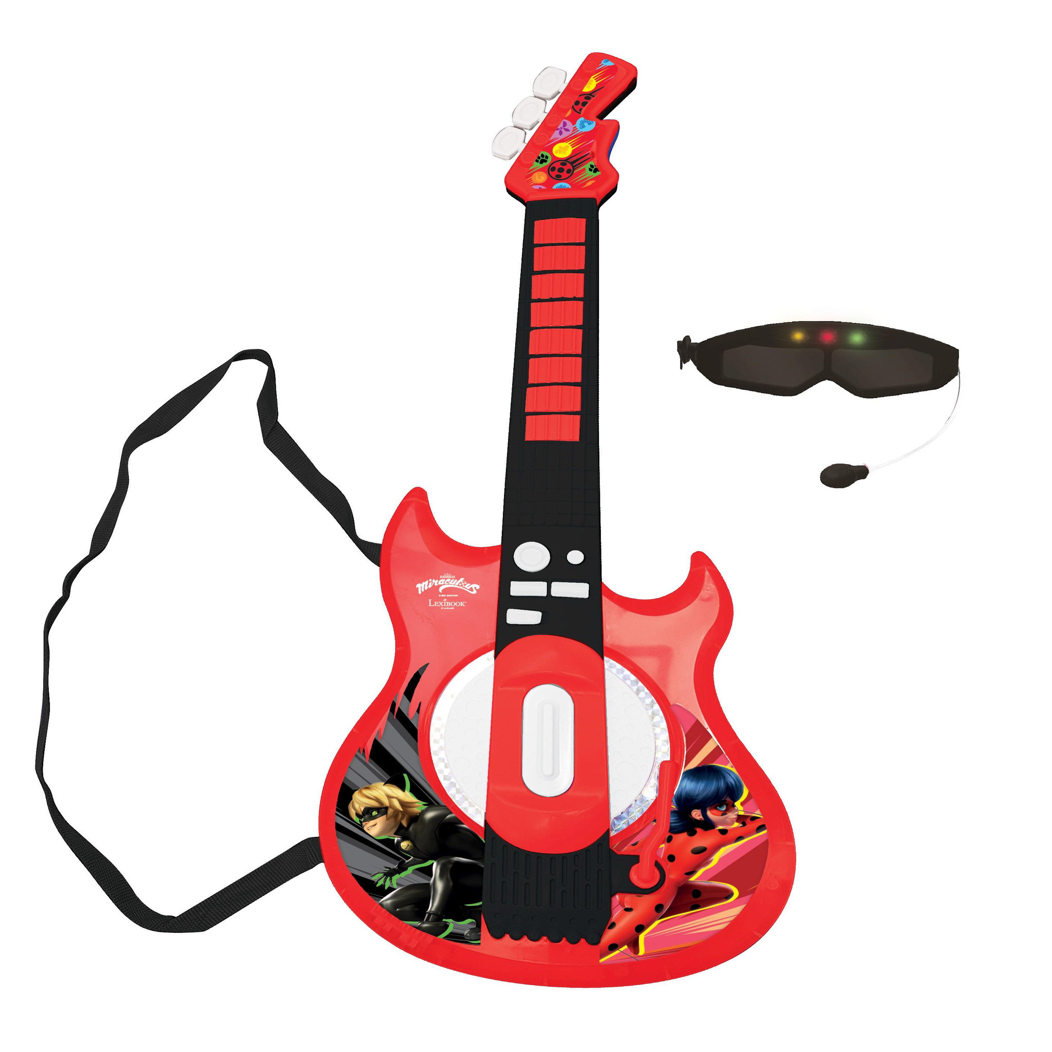 Lexibook Guitare Électronique Lumineuse avec lunettes et micro Miraculous