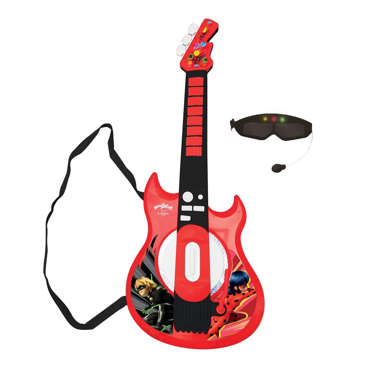 Lexibook Guitare Électronique Lumineuse avec lunettes et micro Miraculous