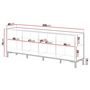 Voir la diapositive 4 : BEST MOBILIER Cambridge - buffet bas - effet bois et noir - 200 cm