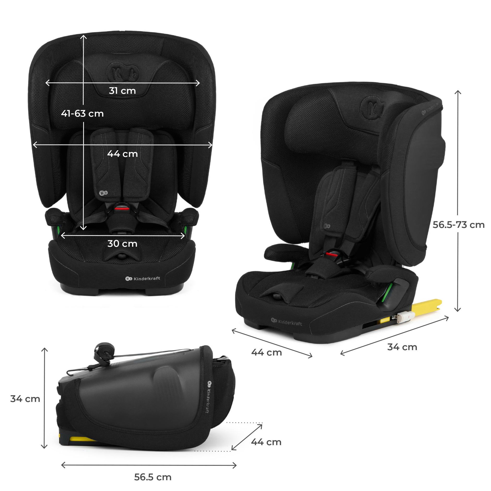 Voir la diapositive 6 : KINDERKRAFT Siege auto fix2go i size 76 150cm pratique confort