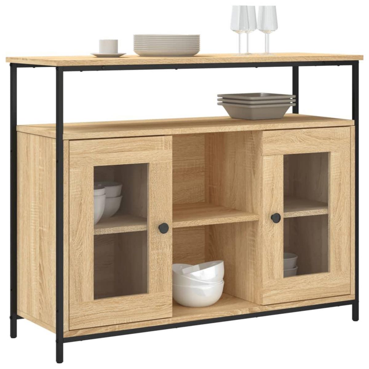 VIDAXL Buffet chene sonoma 100x35x80 cm bois d'ingenierie