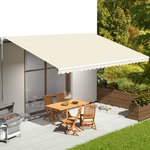 VIDAXL Tissu de remplacement pour auvent Creme 6x3,5 m