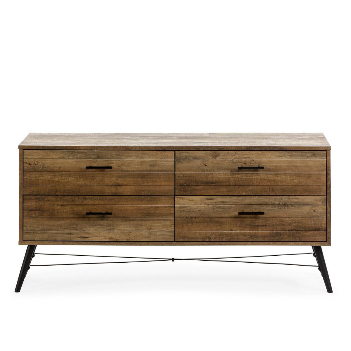 VS VENTA-STOCK Meuble TV Clavel 4 tiroirs Couleur Rustique