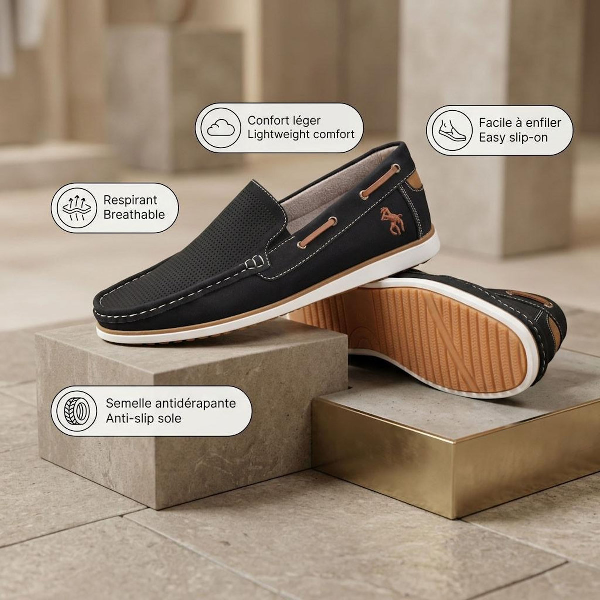 OZABI OZABI Mocassins homme respirants perforés confort été 39-45