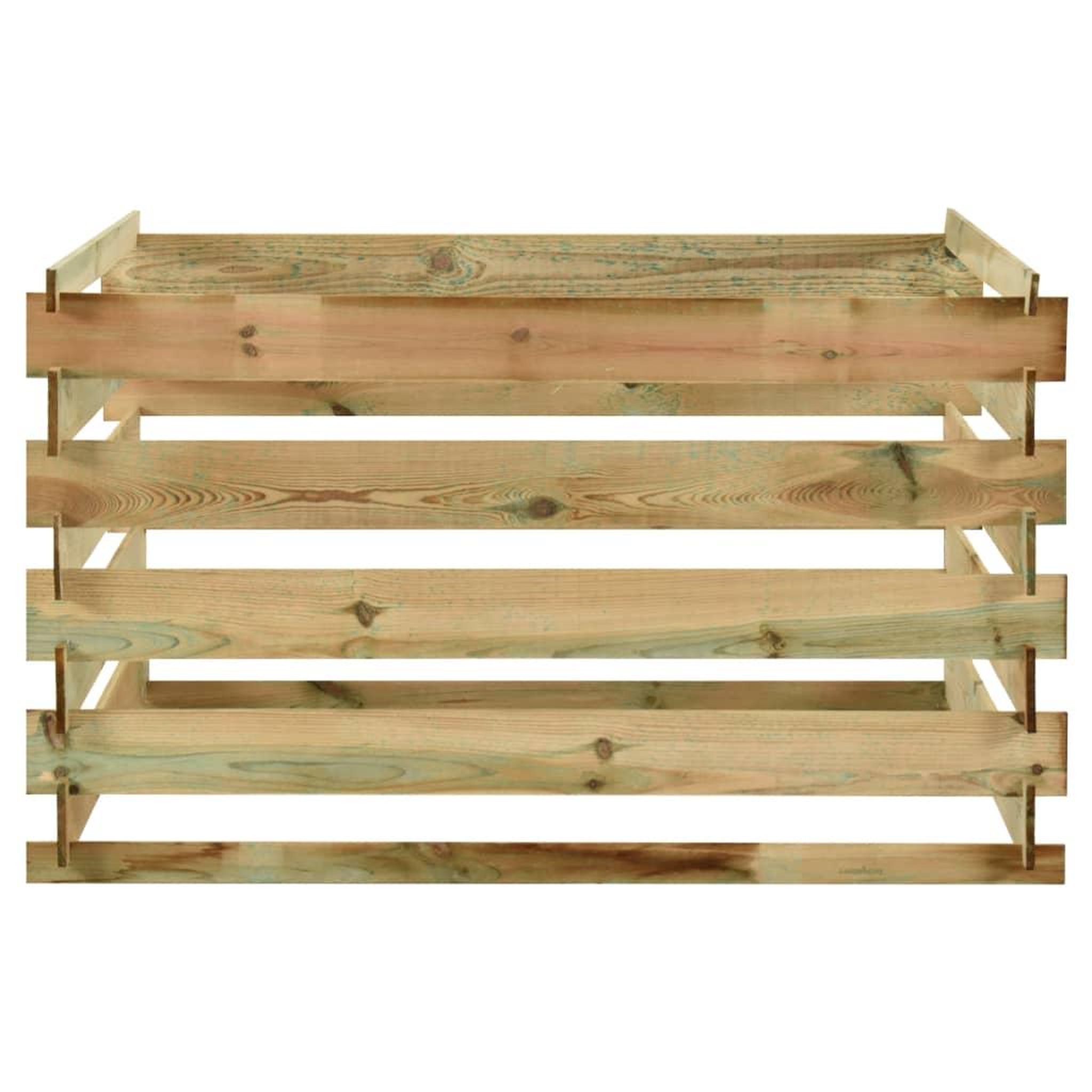 Voir la diapositive 2 : VIDAXL Composteur de jardin a lattes 120x120x70cm bois de pin impregne