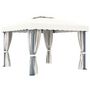 Voir la diapositive 4 : VIDAXL Tonnelle avec rideau 3x3 m Blanc creme Aluminium