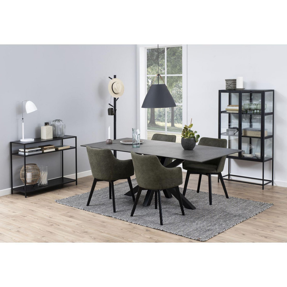 TOILINUX Console Sireine 3 étages en MDF et Métal - Noir