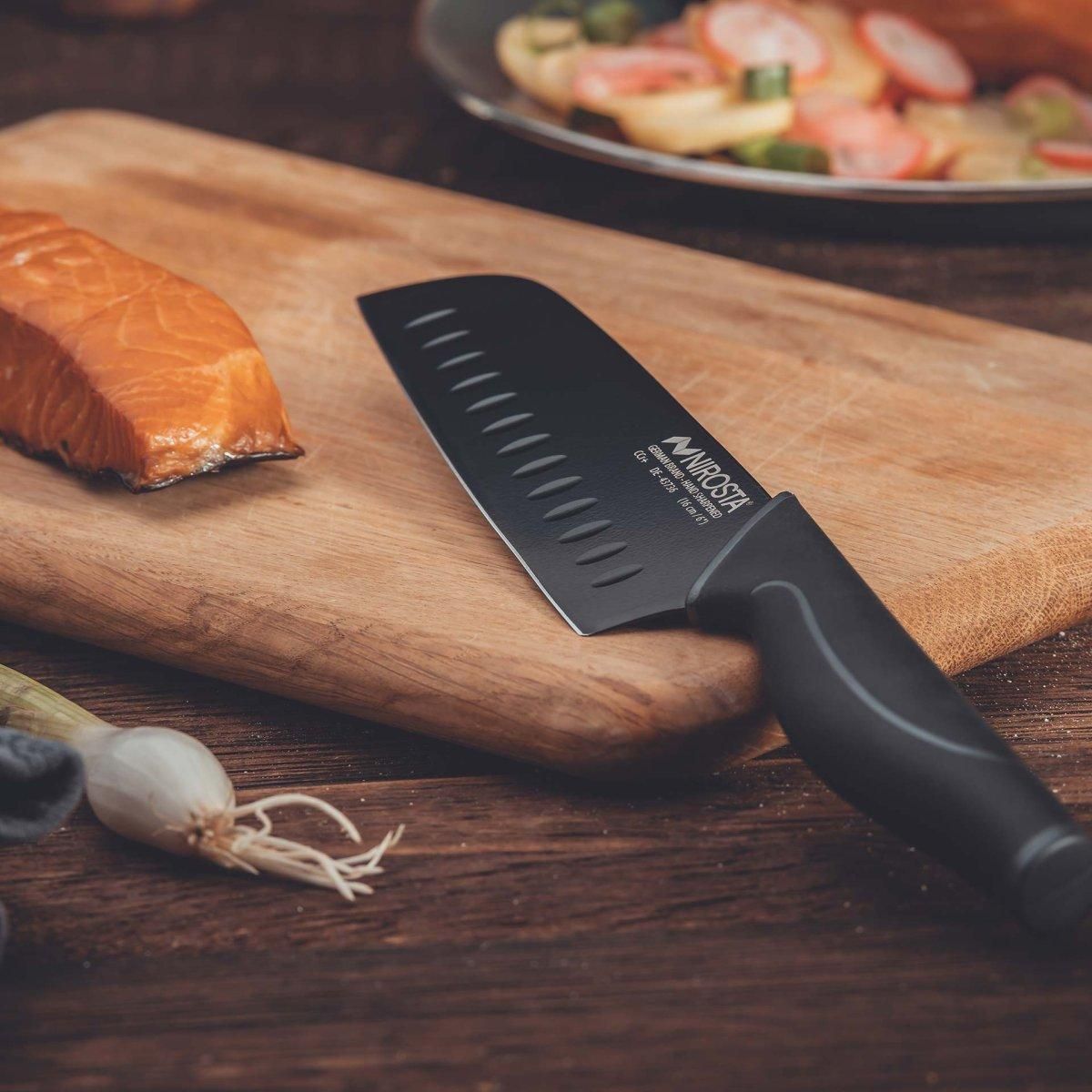 NIROSTA Couteau de cuisine Santoku lame de 16 cm Nirosta Black Edition