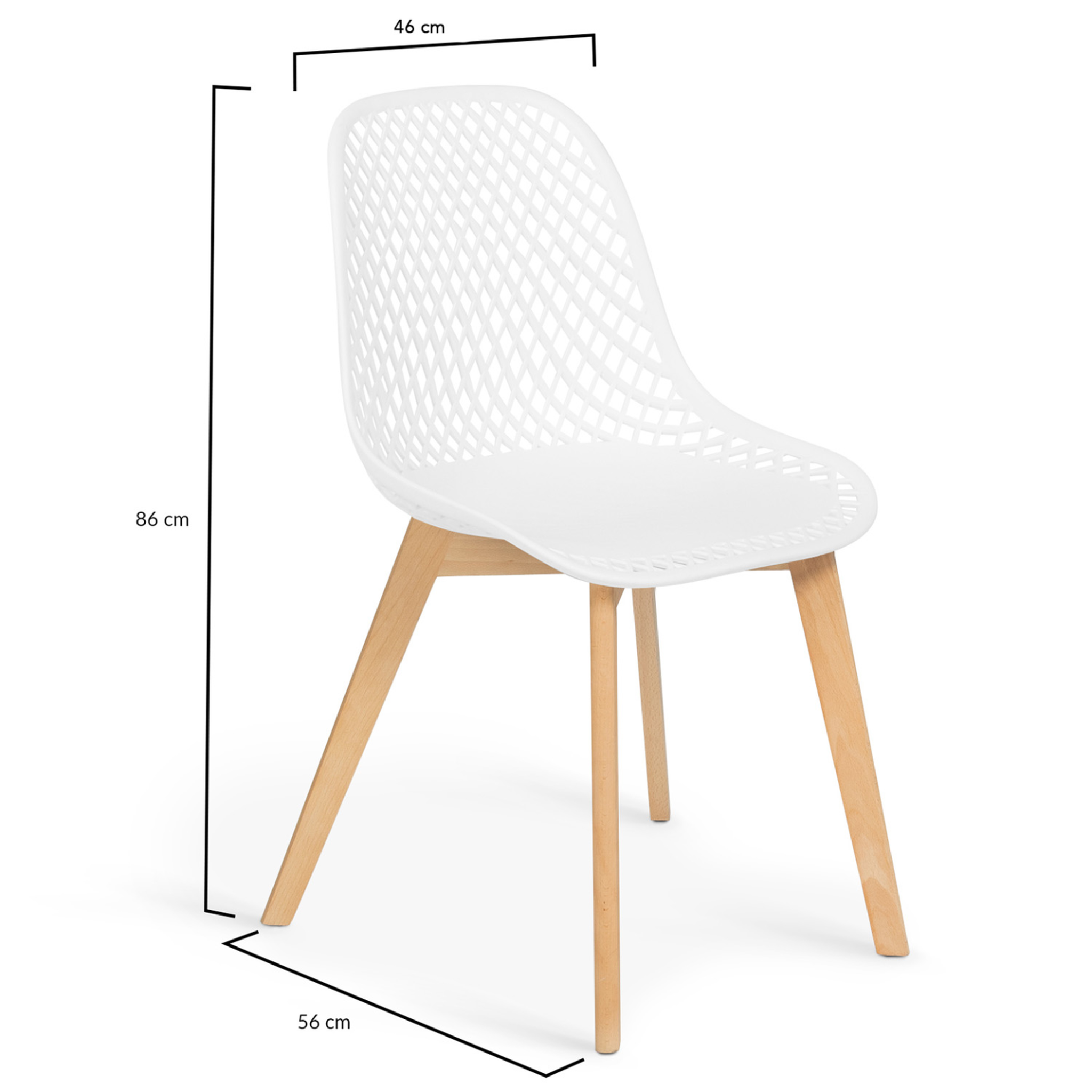 Voir la diapositive 6 : ID MARKET Lot de 6 chaises mandy blanches pour salle à manger