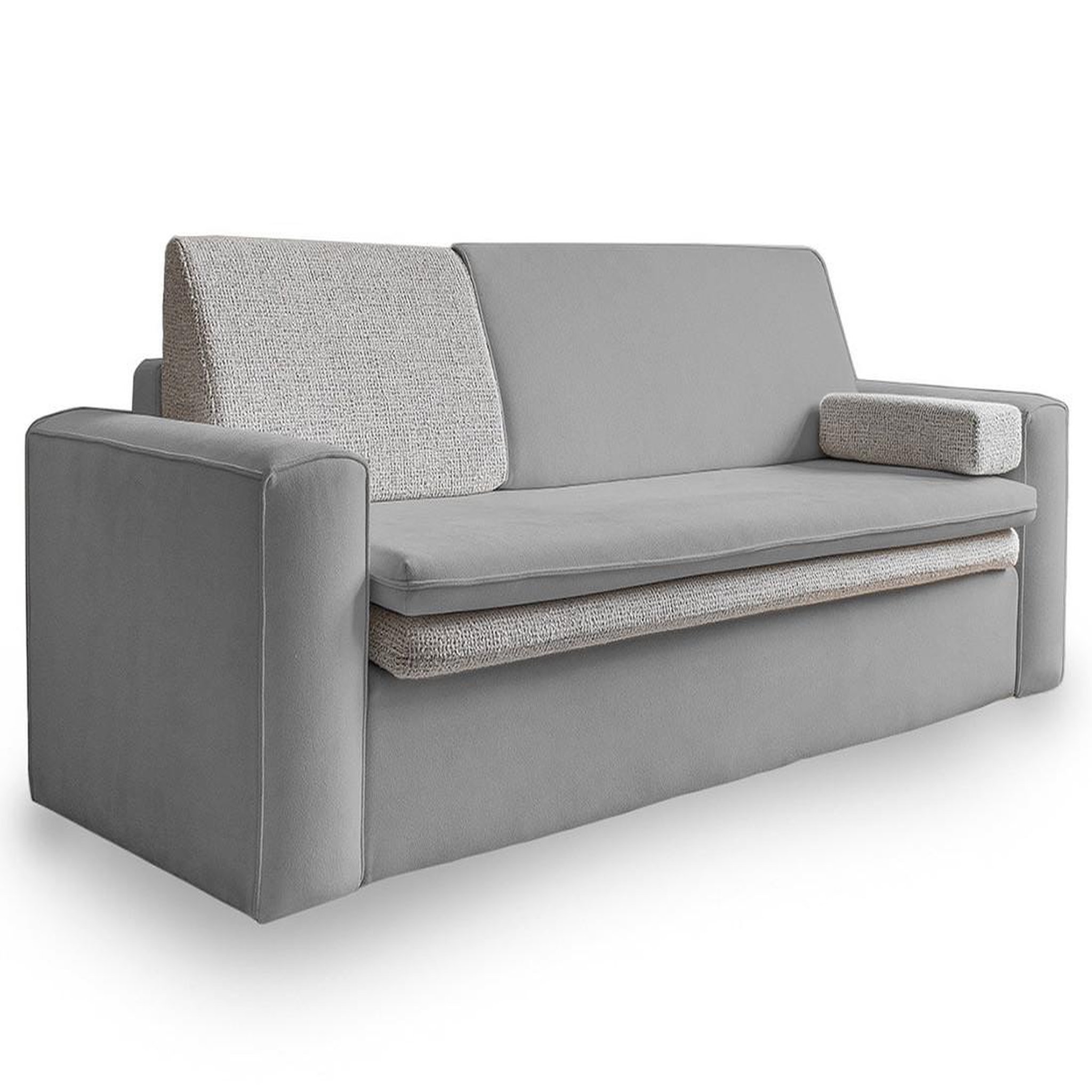 Voir la diapositive 1 : BEST MOBILIER Wilson - canapé droit 3 places convertible avec coffre en tissu et tissu texturé