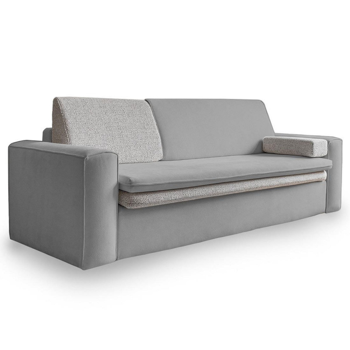 BEST MOBILIER Wilson - canapé droit 3 places convertible avec coffre en tissu et tissu texturé