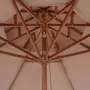 VIDAXL Parasol double avec mat en bois 270 cm Taupe