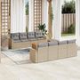 Voir la diapositive 1 : VIDAXL Salon de jardin avec coussins 9 pcs beige resine tressee