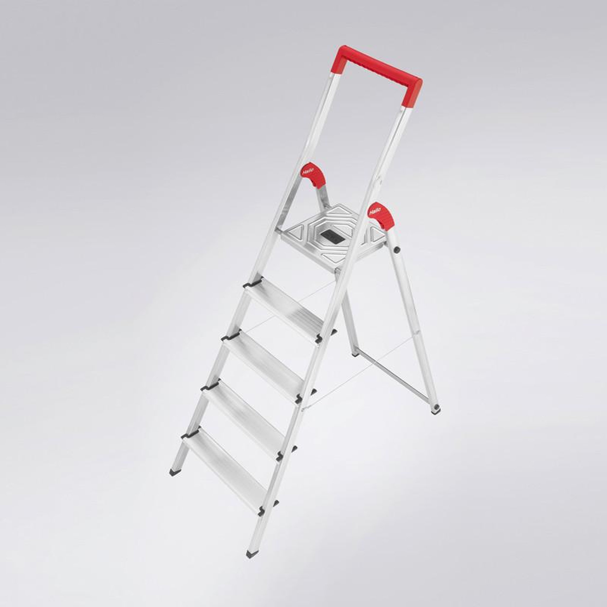 Voir la diapositive 3 : HAILO MS LINE - Escabeau ménager pliable en aluminium 5 marches ultra léger Hailo L50
