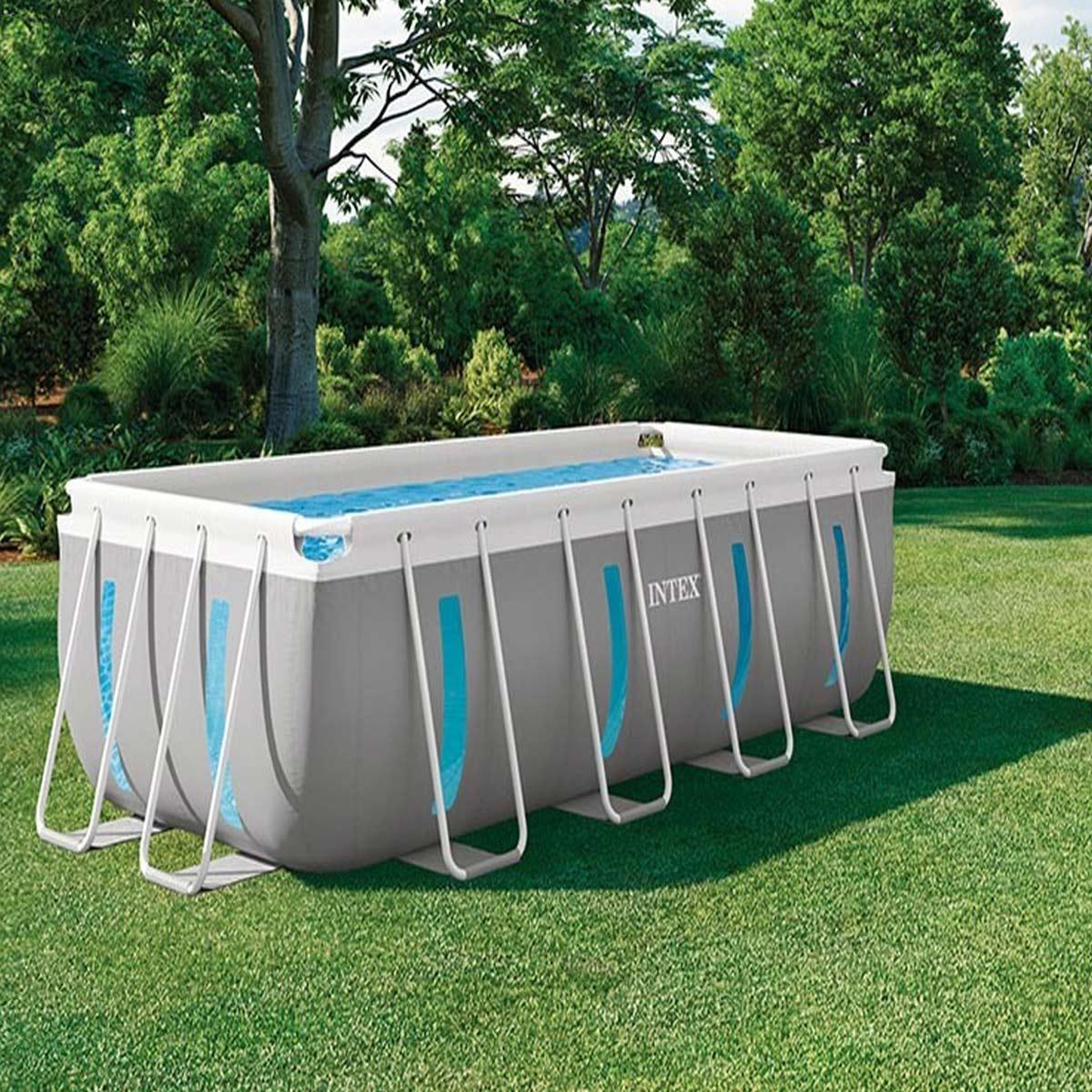 Voir la diapositive 2 : INTEX Piscine tubulaire Prism Frame Clearview rectangulaire 4,00 x 2,00 x 1,22 m - Intex