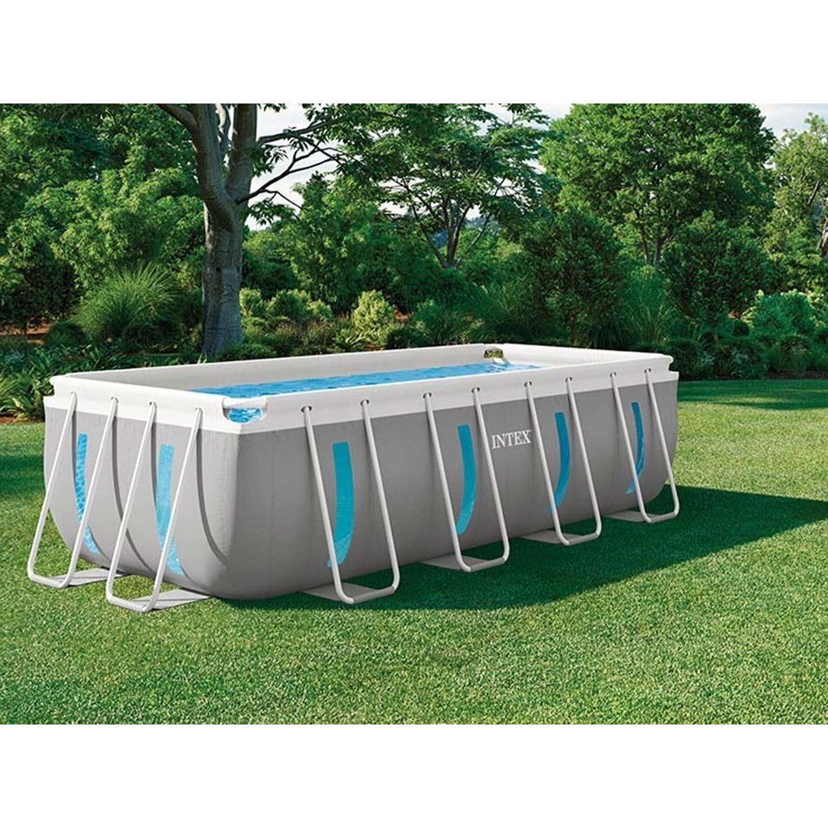 INTEX Piscine tubulaire Prism Frame Clearview rectangulaire 4,00 x 2,00 x 1,22 m - Intex