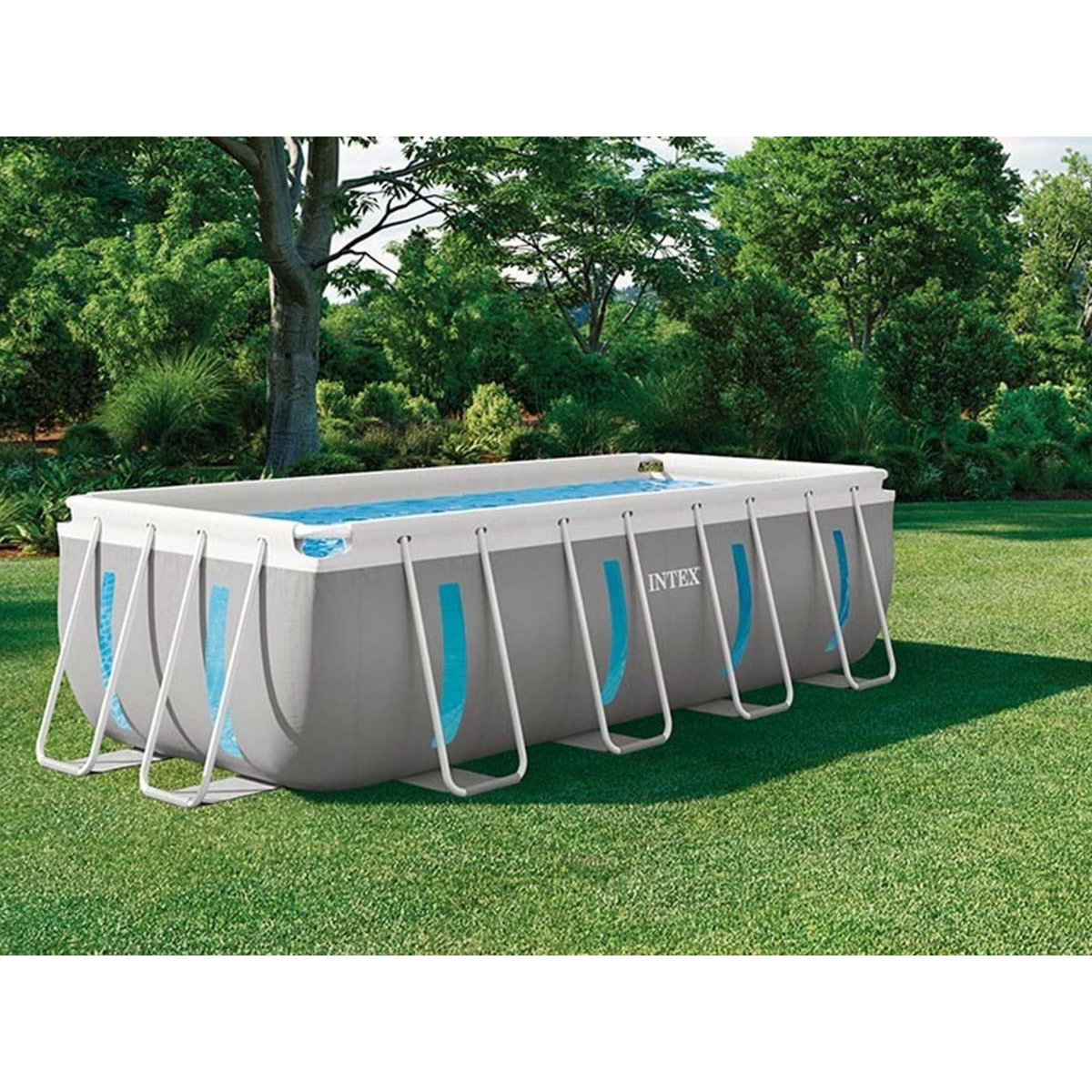 INTEX Piscine tubulaire Prism Frame Clearview rectangulaire 4,00 x 2,00 x 1,22 m - Intex