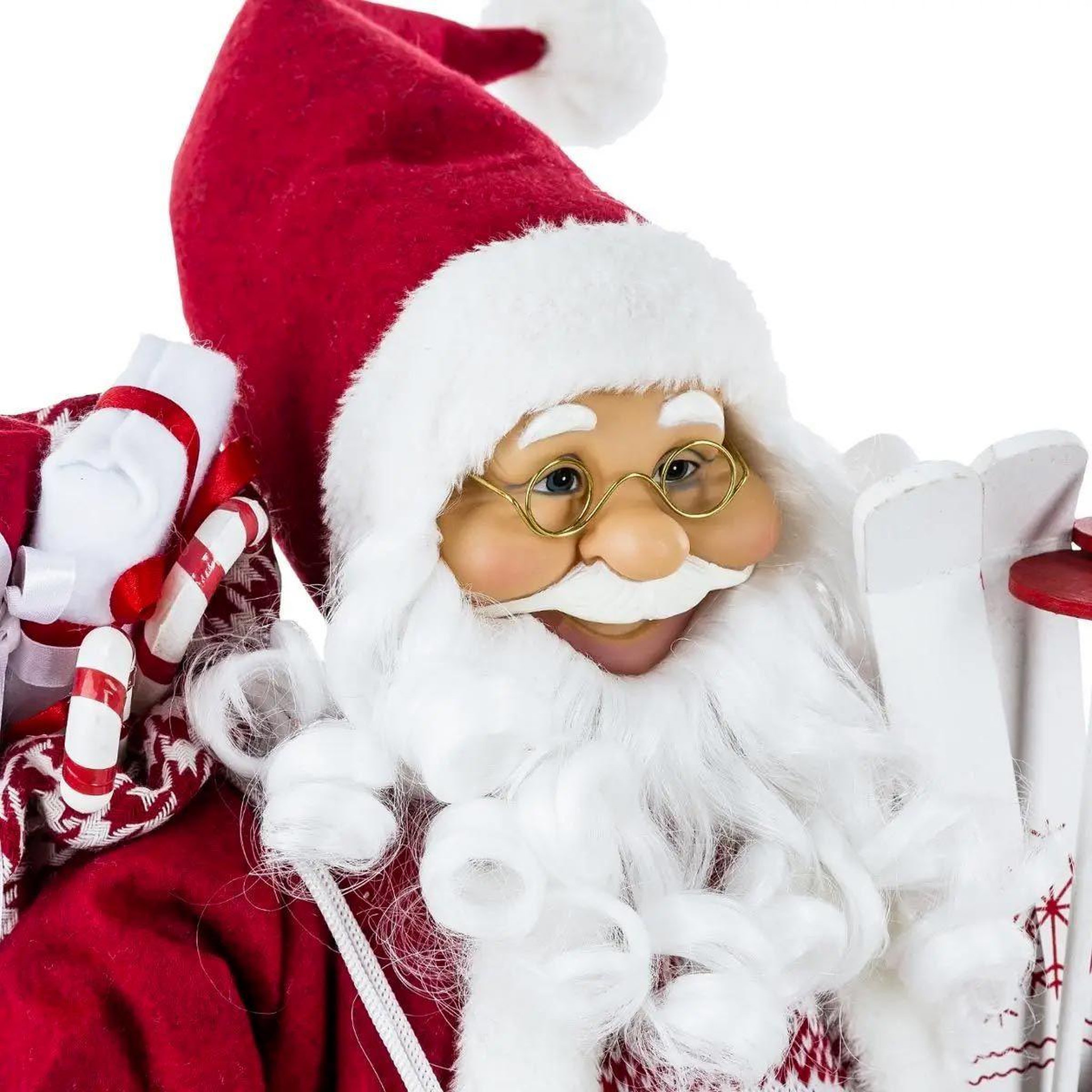 Voir la diapositive 2 : ATMOSPHERA Père noël déco  traditionnel  61cm rouge & blanc
