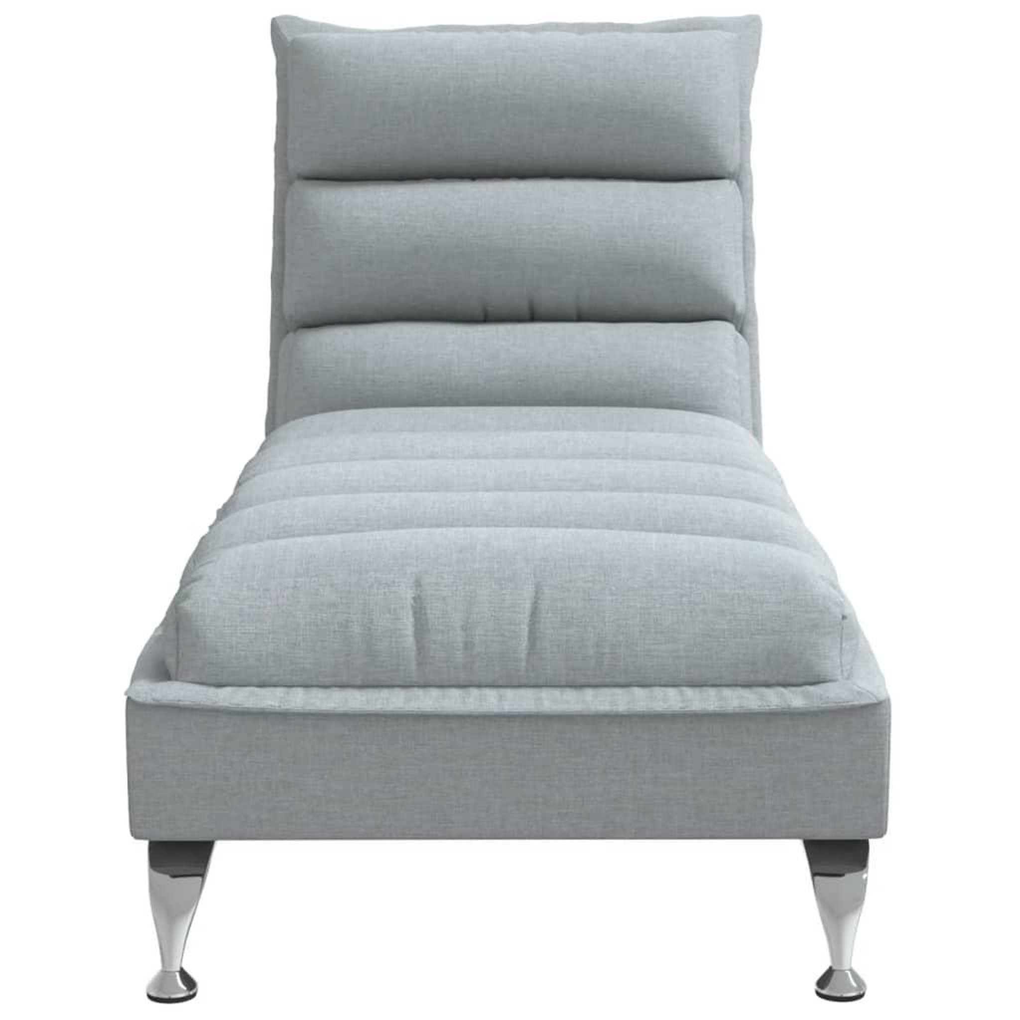 Voir la diapositive 4 : VIDAXL Chaise longue avec coussins gris clair tissu