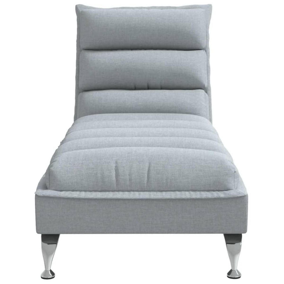 VIDAXL Chaise longue avec coussins gris clair tissu