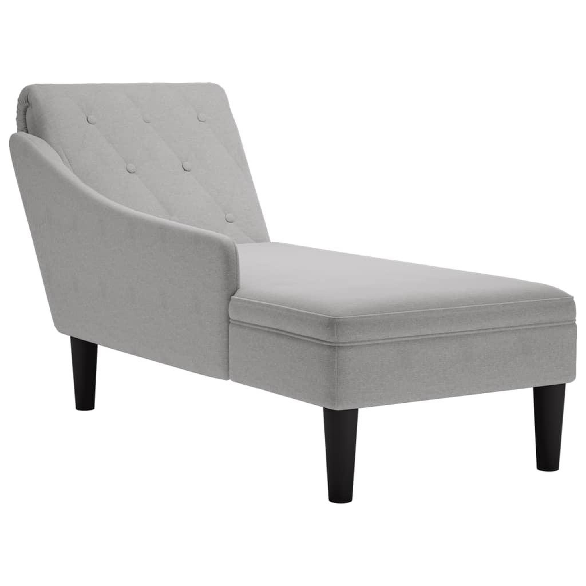 VIDAXL Fauteuil long avec coussin et accoudoir droit gris nuage tissu